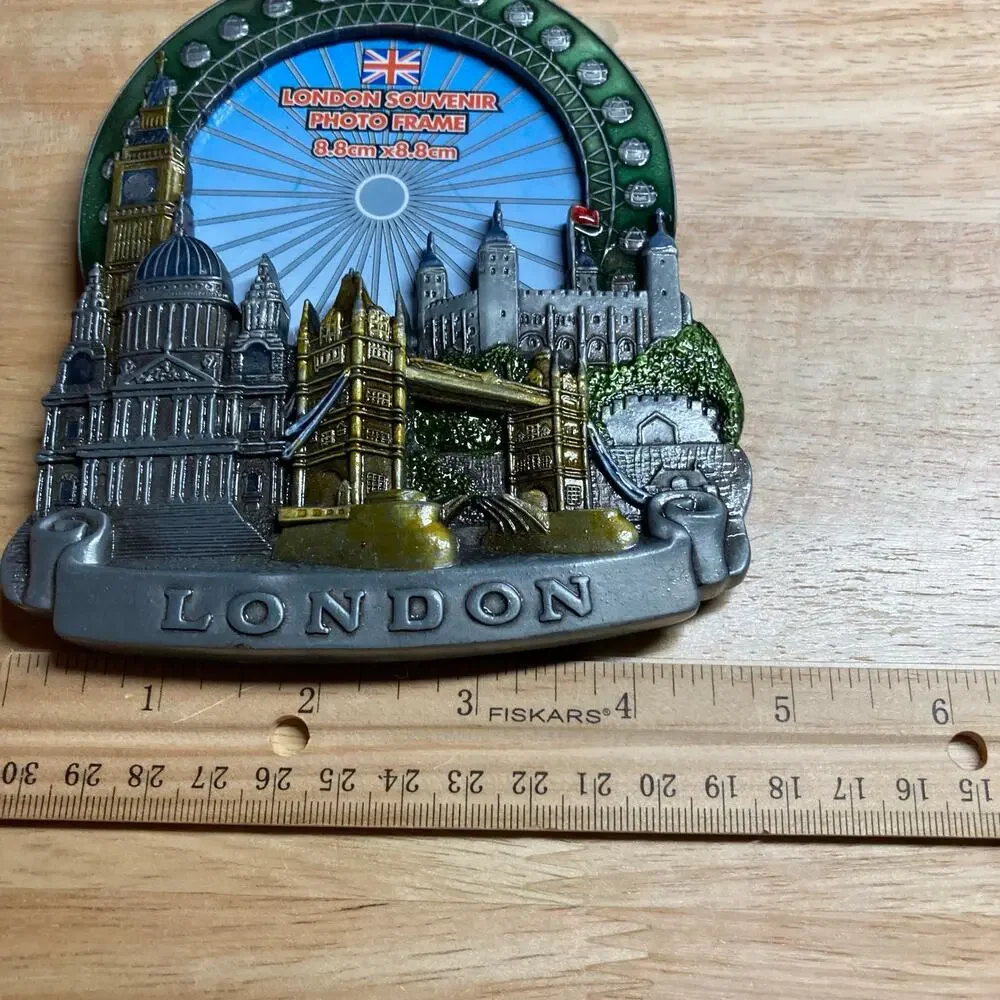 London Souvenir Photo Frame with London Eye and other landmarks. Pre-Owned